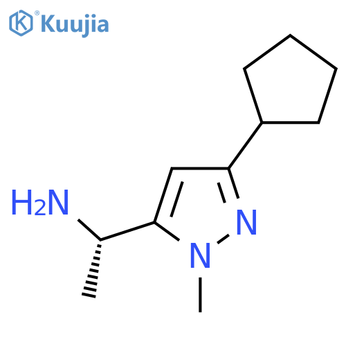 (1S)-1-(3-cyclopentyl-1-methyl-1H-pyrazol-5-yl)ethan-1-amine structure