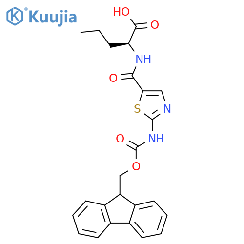 (2S)-2-{2-({(9H-fluoren-9-yl)methoxycarbonyl}amino)-1,3-thiazol-5-ylformamido}pentanoic acid structure