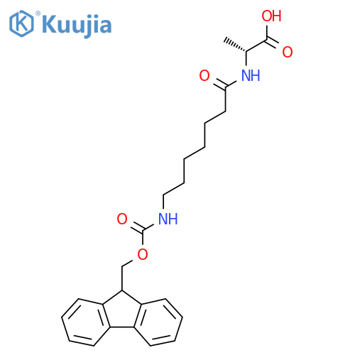 (2R)-2-7-({(9H-fluoren-9-yl)methoxycarbonyl}amino)heptanamidopropanoic acid structure