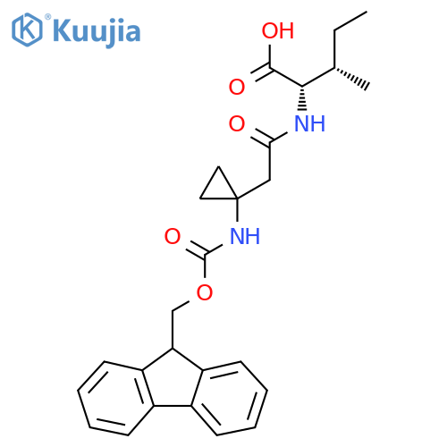 (2S,3S)-2-{2-1-({(9H-fluoren-9-yl)methoxycarbonyl}amino)cyclopropylacetamido}-3-methylpentanoic acid structure