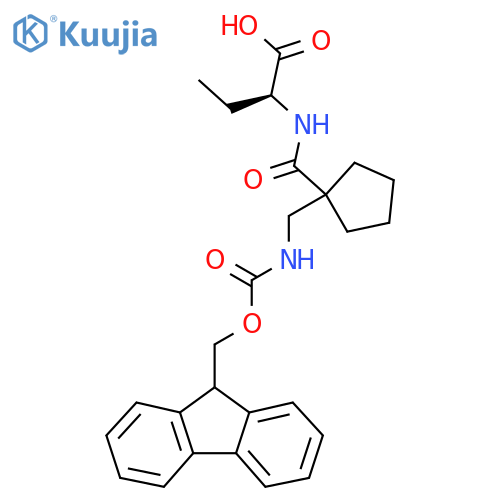 (2S)-2-({1-({(9H-fluoren-9-yl)methoxycarbonyl}amino)methylcyclopentyl}formamido)butanoic acid structure