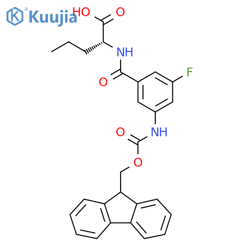 (2R)-2-{3-({(9H-fluoren-9-yl)methoxycarbonyl}amino)-5-fluorophenylformamido}pentanoic acid structure