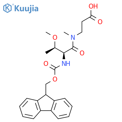 3-(2S,3R)-2-({(9H-fluoren-9-yl)methoxycarbonyl}amino)-3-methoxy-N-methylbutanamidopropanoic acid structure