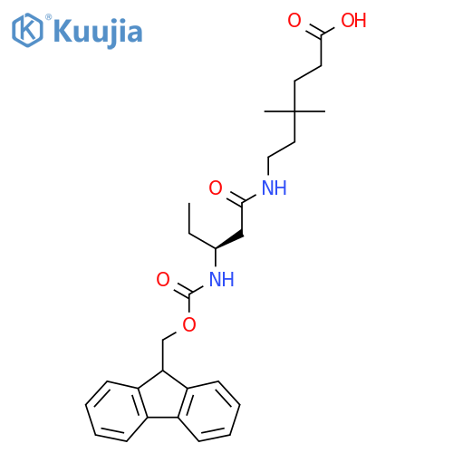 6-(3S)-3-({(9H-fluoren-9-yl)methoxycarbonyl}amino)pentanamido-4,4-dimethylhexanoic acid structure
