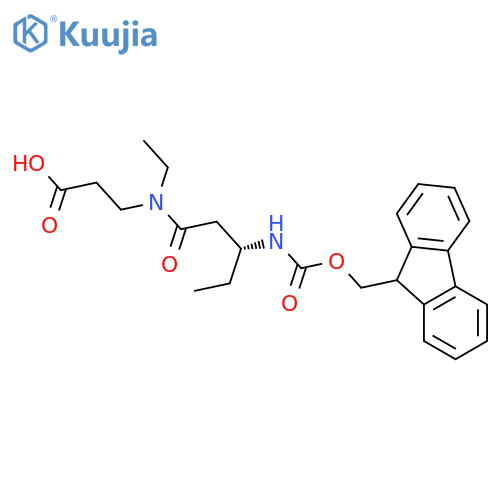 3-(3R)-N-ethyl-3-({(9H-fluoren-9-yl)methoxycarbonyl}amino)pentanamidopropanoic acid structure
