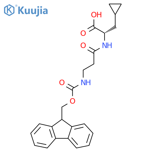 (2S)-3-cyclopropyl-2-3-({(9H-fluoren-9-yl)methoxycarbonyl}amino)propanamidopropanoic acid structure