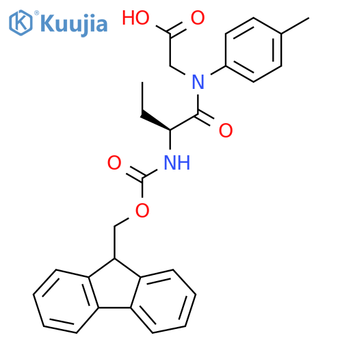 2-(2S)-2-({(9H-fluoren-9-yl)methoxycarbonyl}amino)-N-(4-methylphenyl)butanamidoacetic acid structure