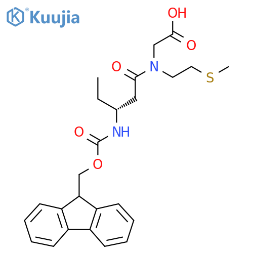 2-(3R)-3-({(9H-fluoren-9-yl)methoxycarbonyl}amino)-N-2-(methylsulfanyl)ethylpentanamidoacetic acid structure