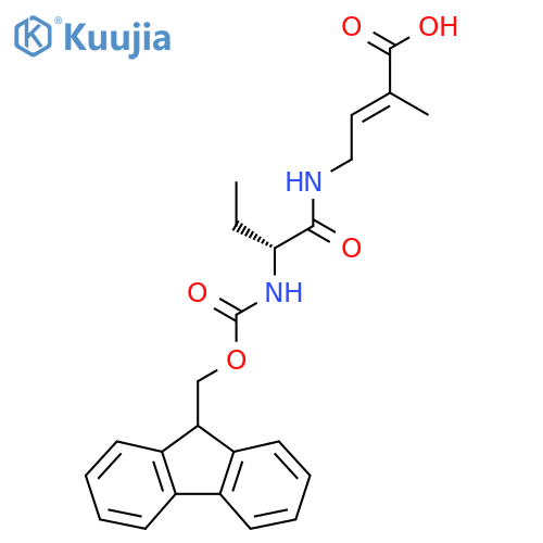 4-(2R)-2-({(9H-fluoren-9-yl)methoxycarbonyl}amino)butanamido-2-methylbut-2-enoic acid structure