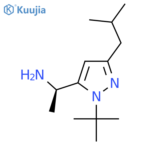 (1R)-1-1-tert-butyl-3-(2-methylpropyl)-1H-pyrazol-5-ylethan-1-amine structure