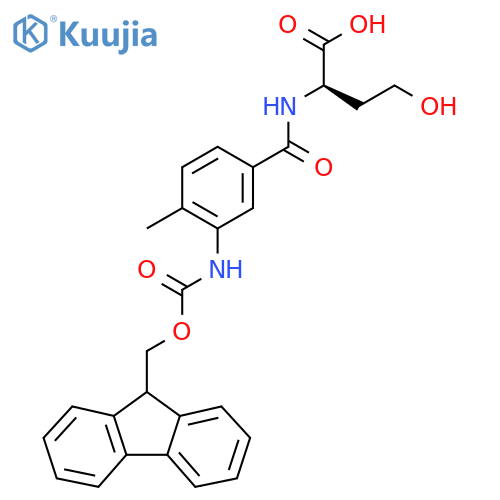 (2R)-2-{3-({(9H-fluoren-9-yl)methoxycarbonyl}amino)-4-methylphenylformamido}-4-hydroxybutanoic acid structure