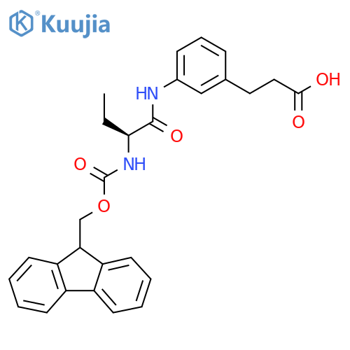 3-{3-(2S)-2-({(9H-fluoren-9-yl)methoxycarbonyl}amino)butanamidophenyl}propanoic acid structure