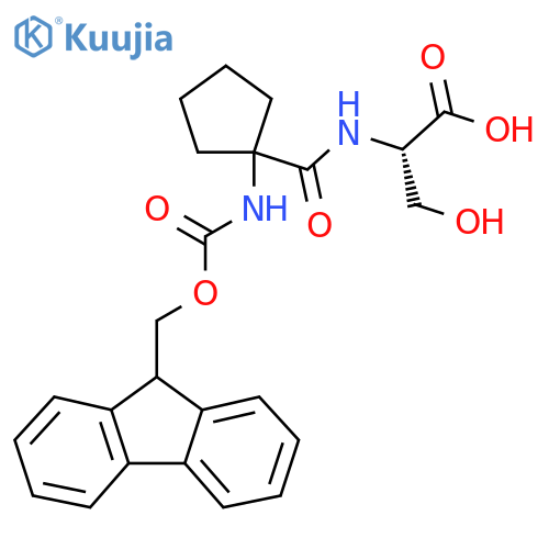 (2S)-2-{1-({(9H-fluoren-9-yl)methoxycarbonyl}amino)cyclopentylformamido}-3-hydroxypropanoic acid structure