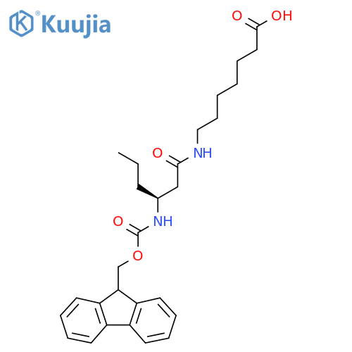 7-(3S)-3-({(9H-fluoren-9-yl)methoxycarbonyl}amino)hexanamidoheptanoic acid structure