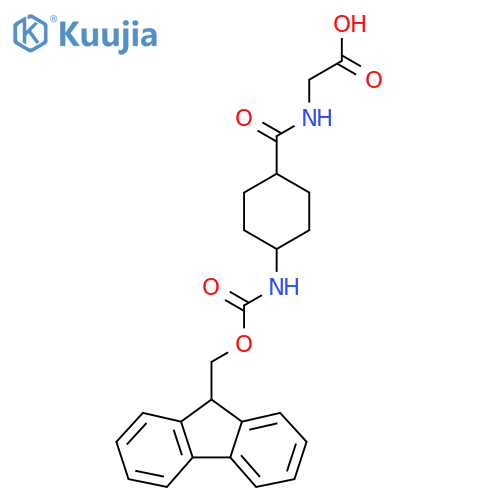 2-{(1r,4r)-4-({(9H-fluoren-9-yl)methoxycarbonyl}amino)cyclohexylformamido}acetic acid structure