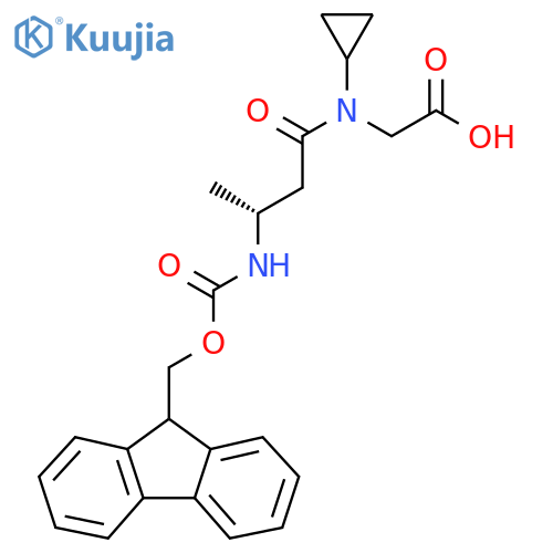 2-(3R)-N-cyclopropyl-3-({(9H-fluoren-9-yl)methoxycarbonyl}amino)butanamidoacetic acid structure
