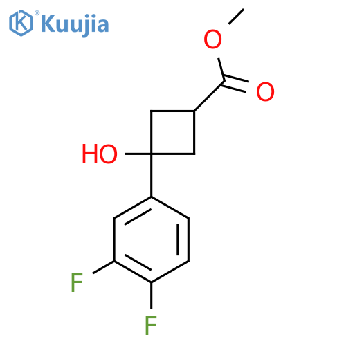 methyl (1s,3s)-3-(3,4-difluorophenyl)-3-hydroxycyclobutane-1-carboxylate structure