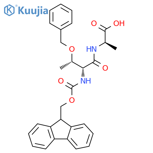 (2R)-2-(2R,3S)-3-(benzyloxy)-2-({(9H-fluoren-9-yl)methoxycarbonyl}amino)butanamidopropanoic acid structure