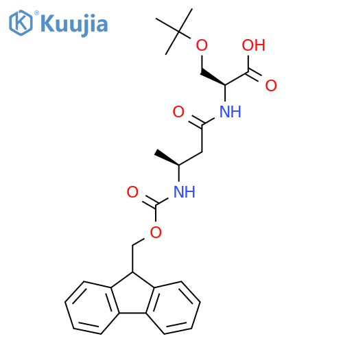 (2S)-3-(tert-butoxy)-2-(3S)-3-({(9H-fluoren-9-yl)methoxycarbonyl}amino)butanamidopropanoic acid structure