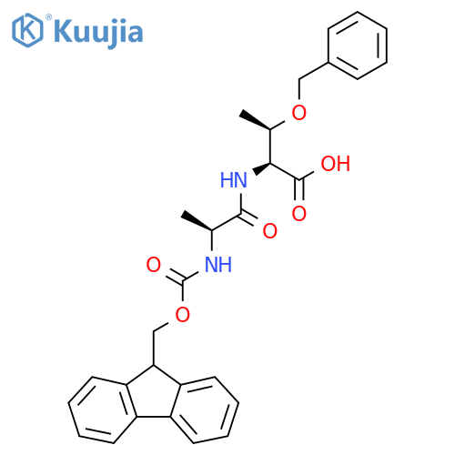 (2S,3R)-3-(benzyloxy)-2-(2S)-2-({(9H-fluoren-9-yl)methoxycarbonyl}amino)propanamidobutanoic acid structure