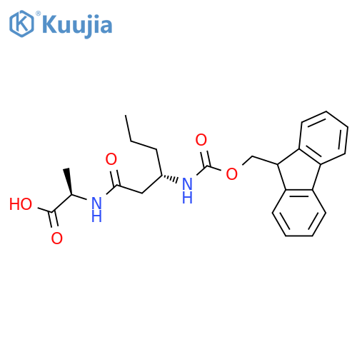 (2R)-2-(3S)-3-({(9H-fluoren-9-yl)methoxycarbonyl}amino)hexanamidopropanoic acid structure