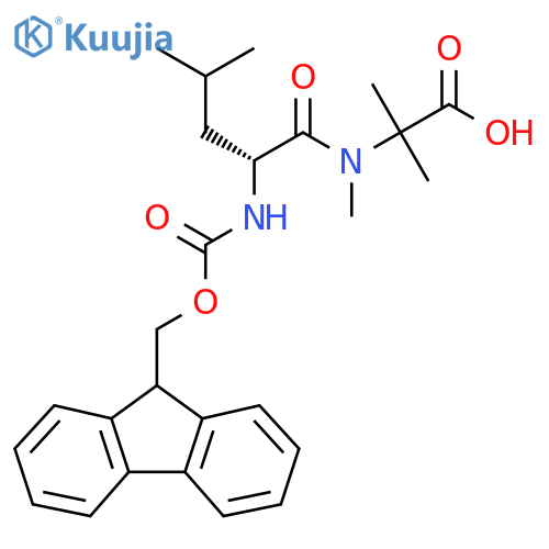2-(2R)-2-({(9H-fluoren-9-yl)methoxycarbonyl}amino)-N,4-dimethylpentanamido-2-methylpropanoic acid structure