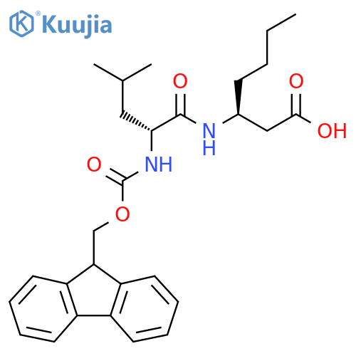 (3S)-3-(2R)-2-({(9H-fluoren-9-yl)methoxycarbonyl}amino)-4-methylpentanamidoheptanoic acid structure