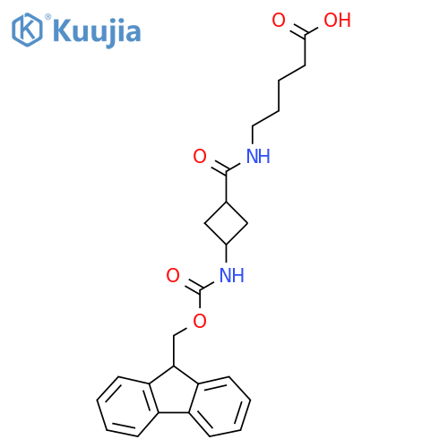 5-{(1s,3s)-3-({(9H-fluoren-9-yl)methoxycarbonyl}amino)cyclobutylformamido}pentanoic acid structure