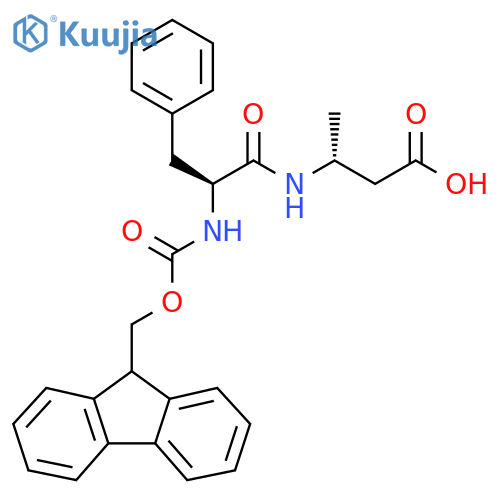 (3R)-3-(2S)-2-({(9H-fluoren-9-yl)methoxycarbonyl}amino)-3-phenylpropanamidobutanoic acid structure