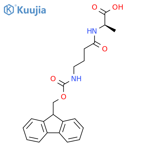 (2R)-2-4-({(9H-fluoren-9-yl)methoxycarbonyl}amino)butanamidopropanoic acid structure