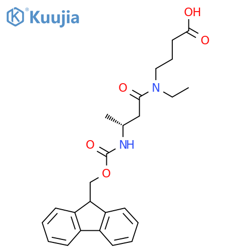 4-(3R)-N-ethyl-3-({(9H-fluoren-9-yl)methoxycarbonyl}amino)butanamidobutanoic acid structure