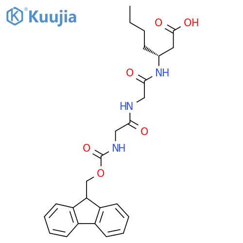 (3R)-3-{2-2-({(9H-fluoren-9-yl)methoxycarbonyl}amino)acetamidoacetamido}heptanoic acid structure