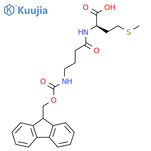 (2R)-2-4-({(9H-fluoren-9-yl)methoxycarbonyl}amino)butanamido-4-(methylsulfanyl)butanoic acid structure