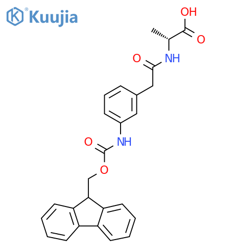 (2R)-2-{2-3-({(9H-fluoren-9-yl)methoxycarbonyl}amino)phenylacetamido}propanoic acid structure