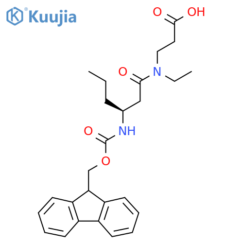 3-(3S)-N-ethyl-3-({(9H-fluoren-9-yl)methoxycarbonyl}amino)hexanamidopropanoic acid structure