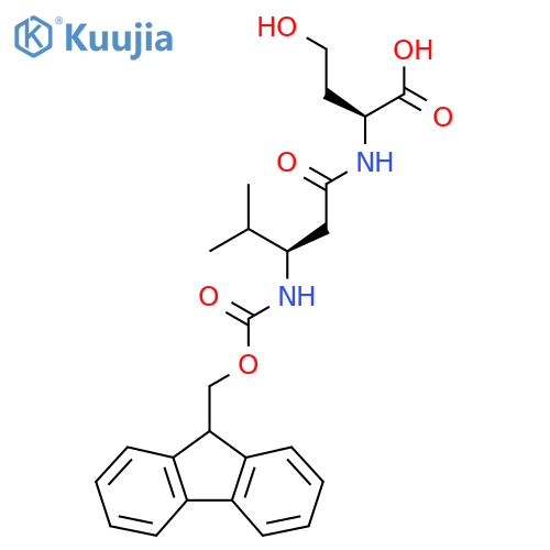 (2S)-2-(3R)-3-({(9H-fluoren-9-yl)methoxycarbonyl}amino)-4-methylpentanamido-4-hydroxybutanoic acid structure