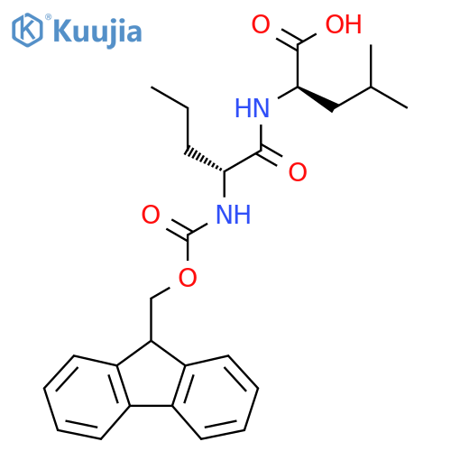 (2R)-2-(2R)-2-({(9H-fluoren-9-yl)methoxycarbonyl}amino)pentanamido-4-methylpentanoic acid structure