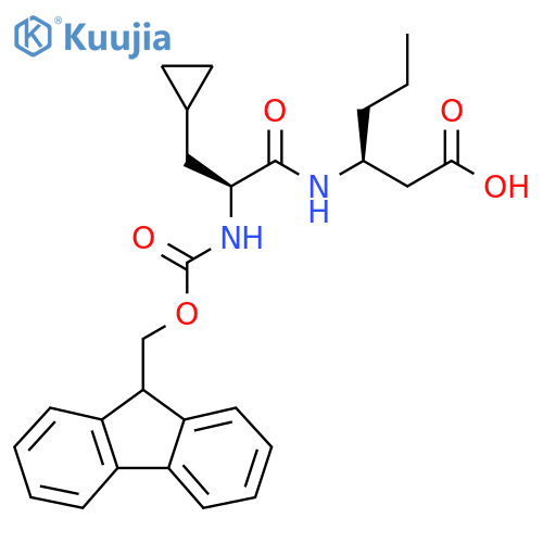 (3S)-3-(2S)-3-cyclopropyl-2-({(9H-fluoren-9-yl)methoxycarbonyl}amino)propanamidohexanoic acid structure