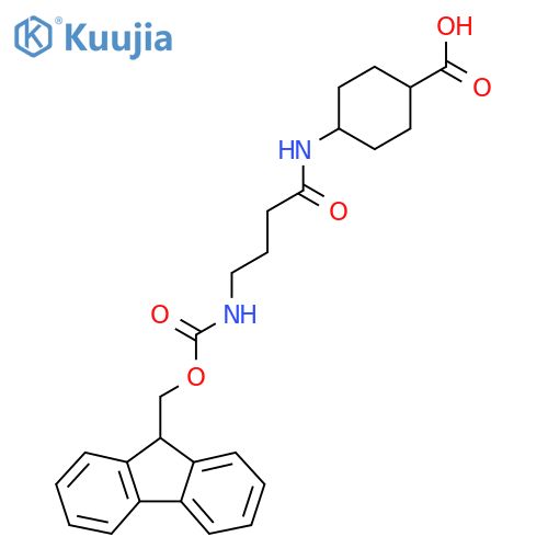 (1s,4s)-4-4-({(9H-fluoren-9-yl)methoxycarbonyl}amino)butanamidocyclohexane-1-carboxylic acid structure