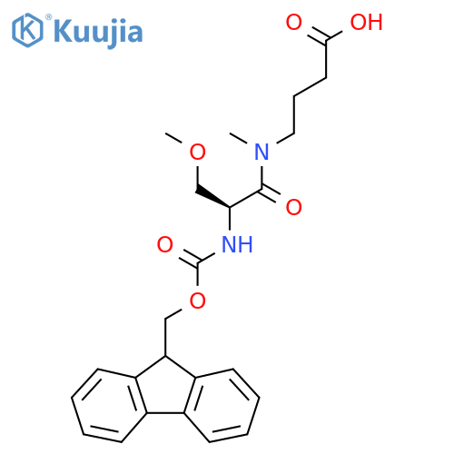 4-(2S)-2-({(9H-fluoren-9-yl)methoxycarbonyl}amino)-3-methoxy-N-methylpropanamidobutanoic acid structure