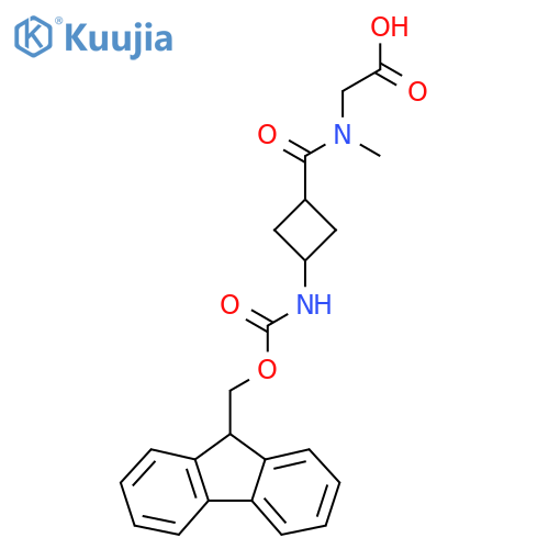 2-{N-methyl-1-(1s,3s)-3-({(9H-fluoren-9-yl)methoxycarbonyl}amino)cyclobutylformamido}acetic acid structure
