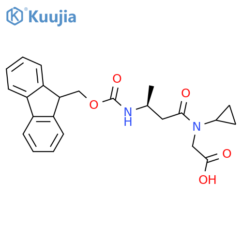 2-(3S)-N-cyclopropyl-3-({(9H-fluoren-9-yl)methoxycarbonyl}amino)butanamidoacetic acid structure