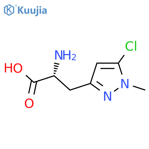 (2R)-2-amino-3-(5-chloro-1-methyl-1H-pyrazol-3-yl)propanoic acid structure