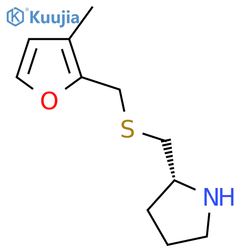 (2R)-2-({(3-methylfuran-2-yl)methylsulfanyl}methyl)pyrrolidine structure