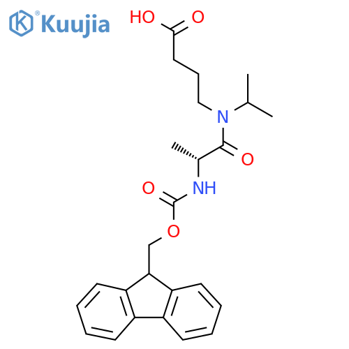 4-(2R)-2-({(9H-fluoren-9-yl)methoxycarbonyl}amino)-N-(propan-2-yl)propanamidobutanoic acid structure
