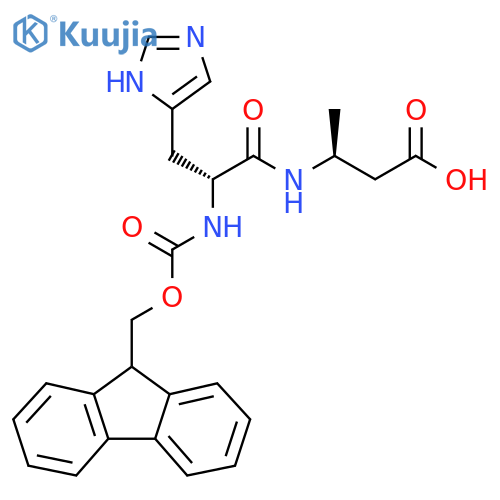 (3S)-3-(2R)-2-({(9H-fluoren-9-yl)methoxycarbonyl}amino)-3-(1H-imidazol-5-yl)propanamidobutanoic acid structure