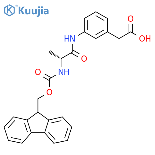 2-{3-(2R)-2-({(9H-fluoren-9-yl)methoxycarbonyl}amino)propanamidophenyl}acetic acid structure