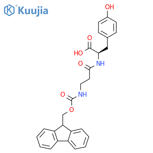 (2R)-2-3-({(9H-fluoren-9-yl)methoxycarbonyl}amino)propanamido-3-(4-hydroxyphenyl)propanoic acid structure