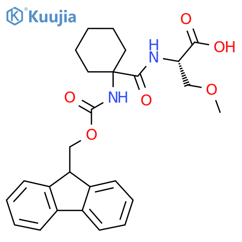 (2S)-2-{1-({(9H-fluoren-9-yl)methoxycarbonyl}amino)cyclohexylformamido}-3-methoxypropanoic acid structure