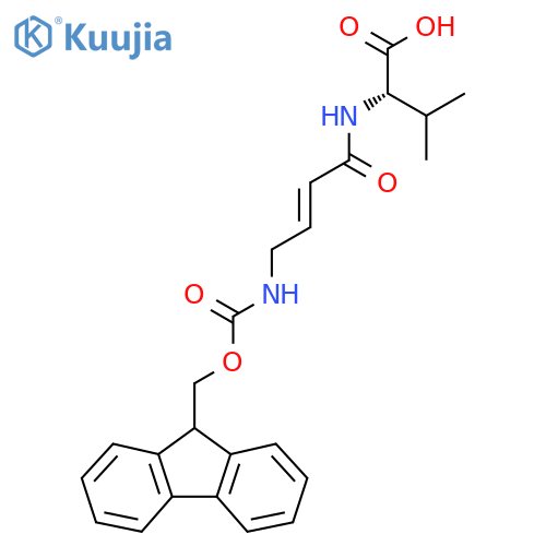(2S)-2-4-({(9H-fluoren-9-yl)methoxycarbonyl}amino)but-2-enamido-3-methylbutanoic acid structure